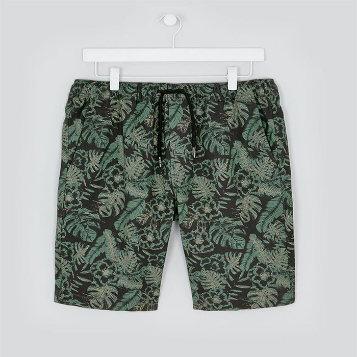 Men's Leaf Print Drawstring Shorts