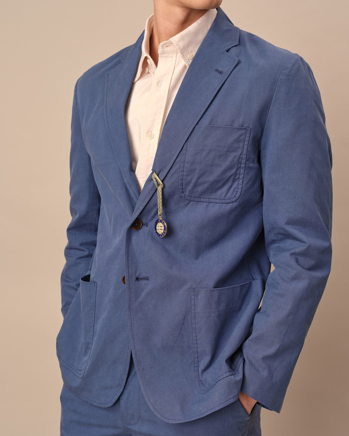 Men's Lightweight Twill Patch Pocket Blazer Light Blue