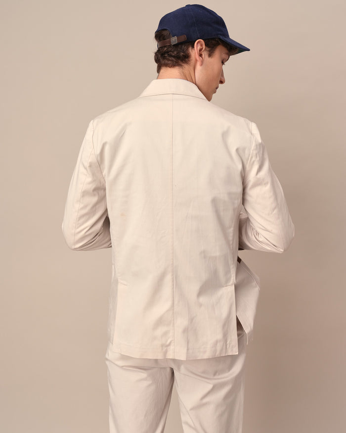 Men's Lightweight Twill Patch Pocket Blazer Natural