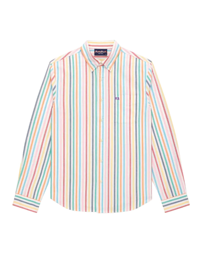 Men's Long Sleeve Classic Fit Stripe Oxford Shirt Candy Stripe