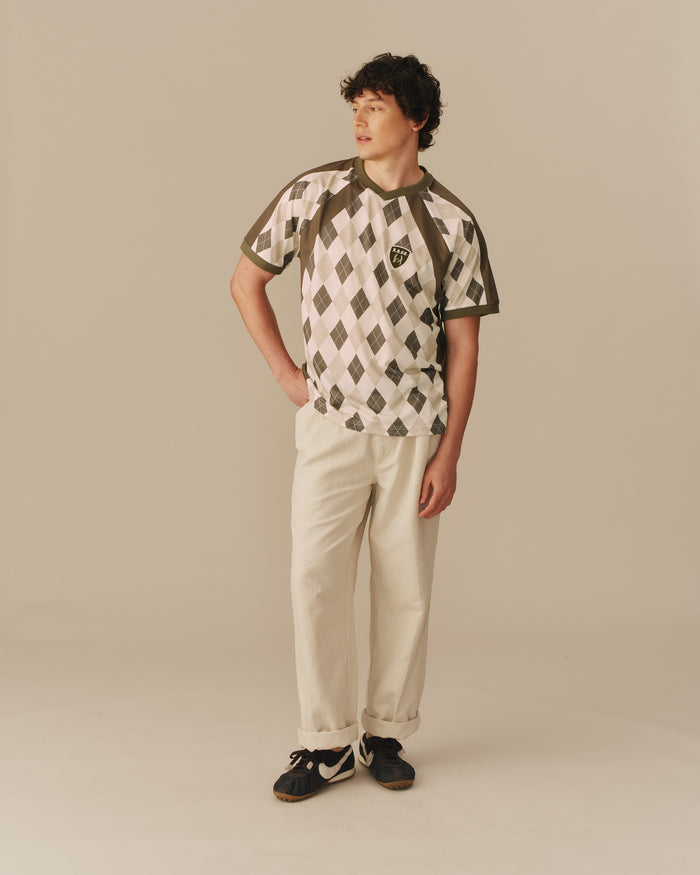 Men's Mesh Argyle Soccer Jersey Olive