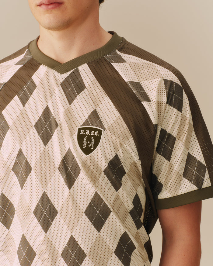 Men's Mesh Argyle Soccer Jersey Olive