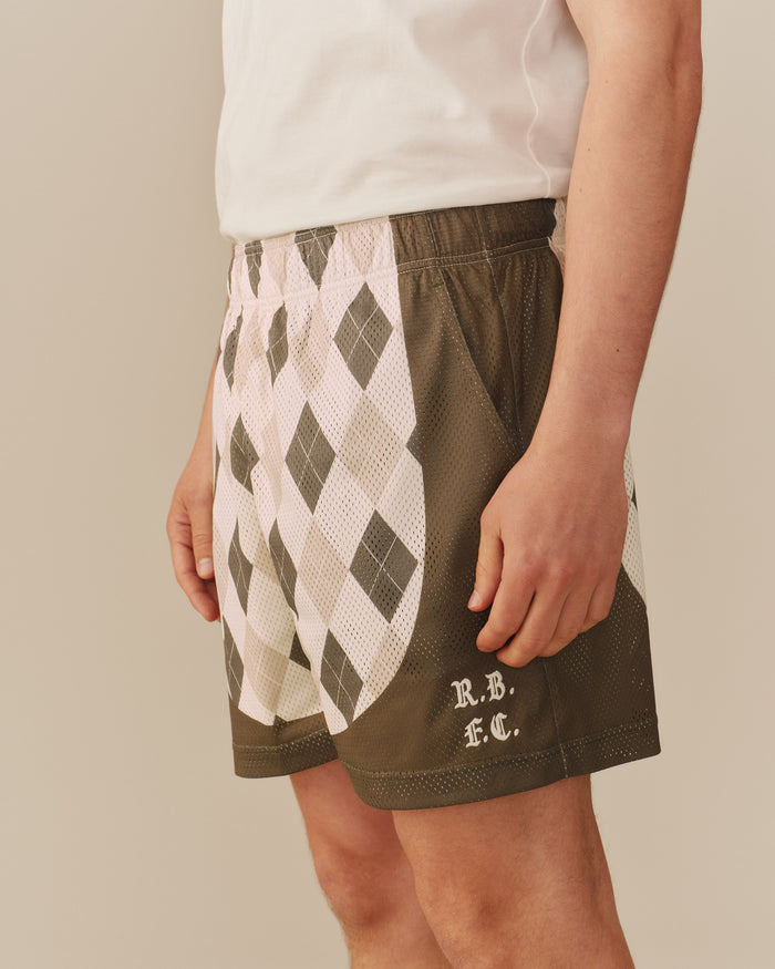 Men's Mesh Argyle Soccer Short Olive