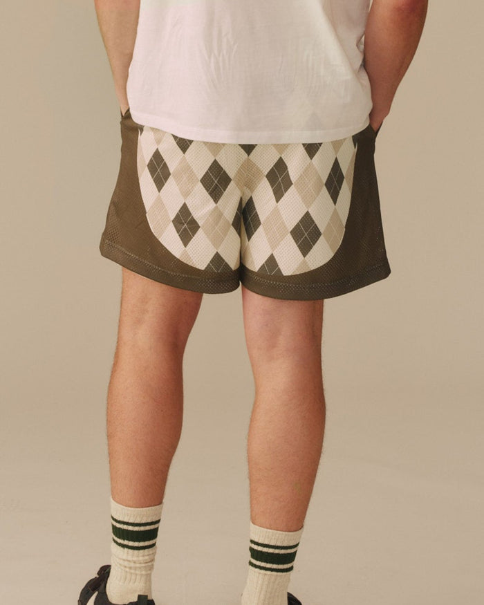 Men's Mesh Argyle Soccer Short Olive