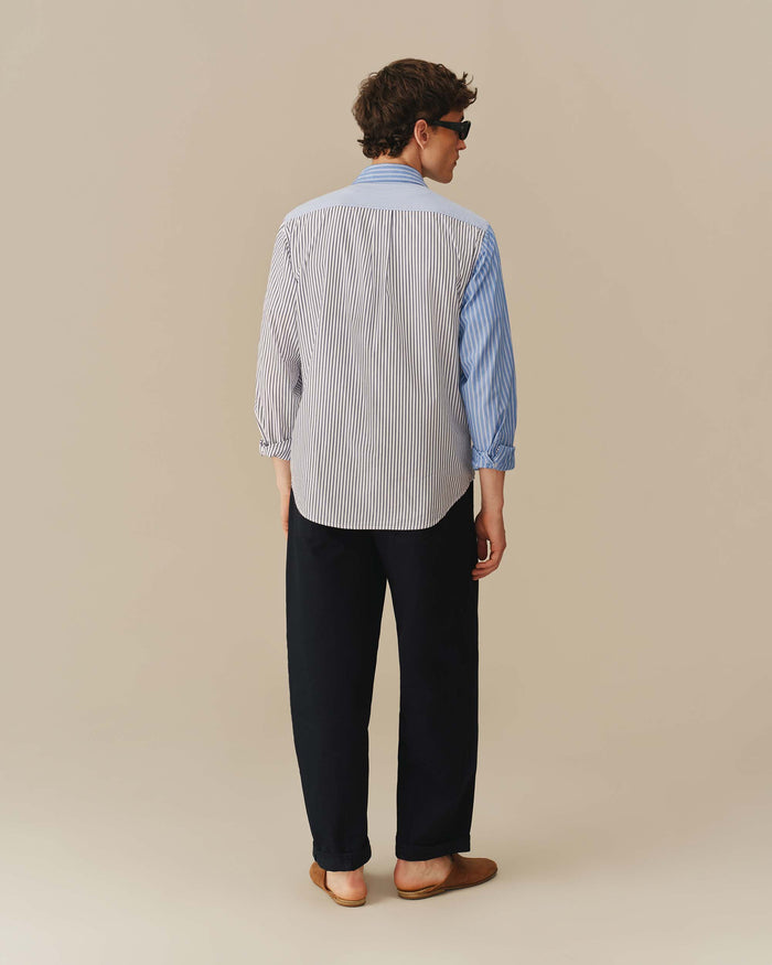 Men's Mixed Stripe Button Down Blue