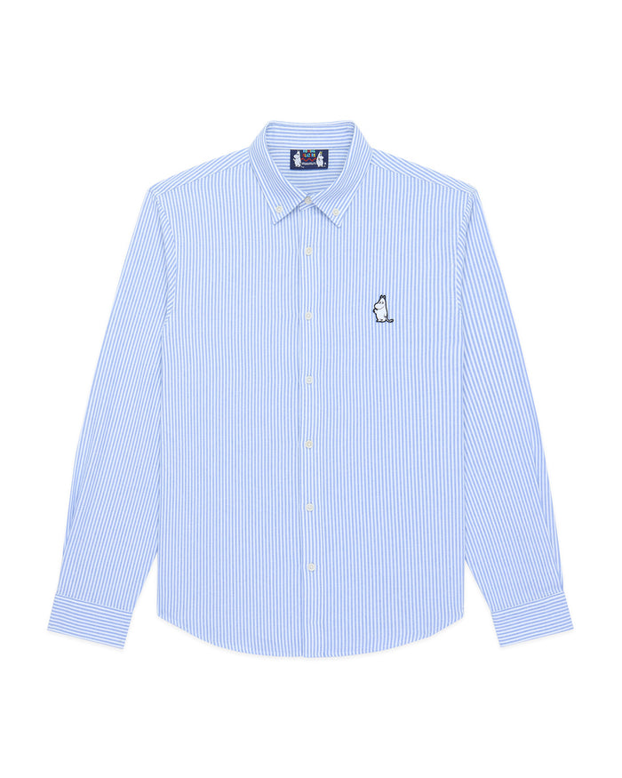 Men’s Moomin Banker Stripe Oxford Shirt Bright Blue Stripe