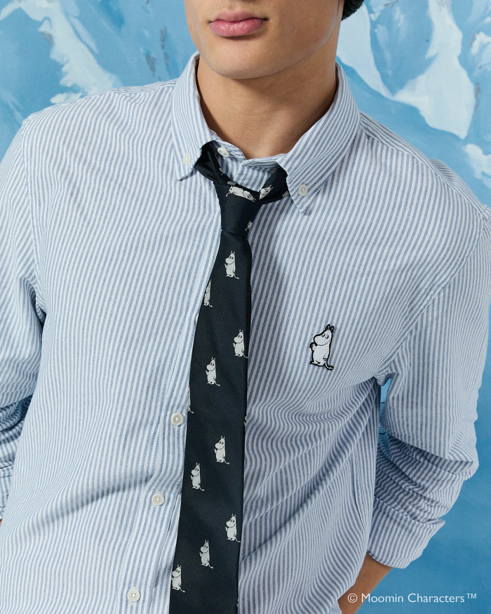 Men’s Moomin Banker Stripe Oxford Shirt Bright Blue Stripe