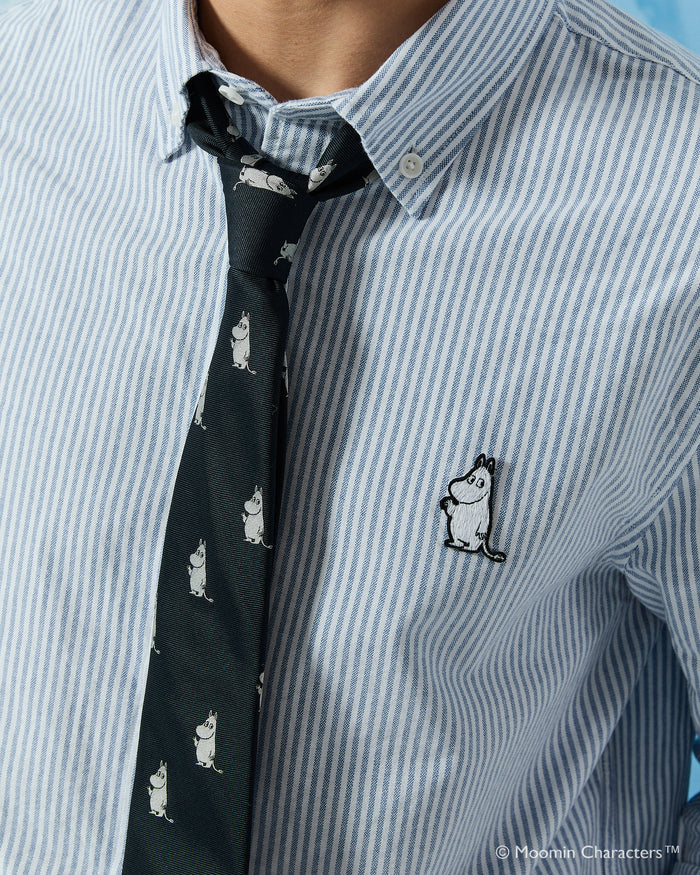 Men’s Moomin Banker Stripe Oxford Shirt Bright Blue Stripe