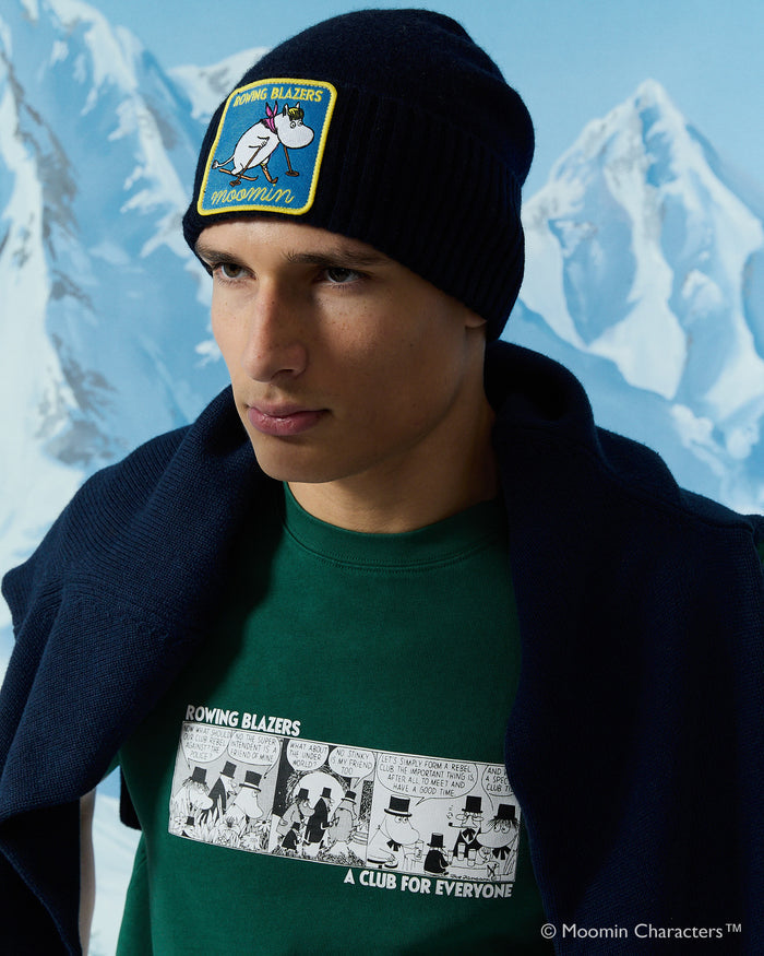 Men's Moomin Cashmere Beanie Navy