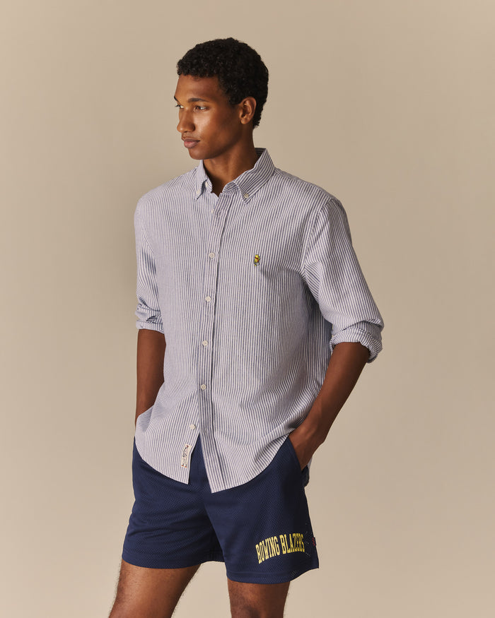 Men’s New Yorker Winnie-the-Pooh Oxford Shirt Navy& White Navy& White / XL