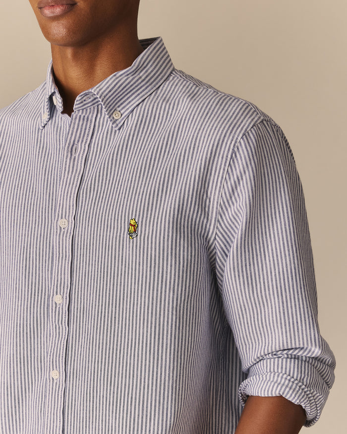 Men’s New Yorker Winnie-the-Pooh Oxford Shirt Navy& White Navy& White / XL