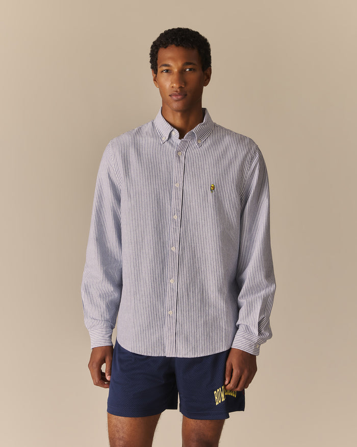 Men’s New Yorker Winnie-the-Pooh Oxford Shirt Navy& White Navy& White / XL