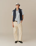 Men's Pastel Ribbon Shirt Blue And White Stripe