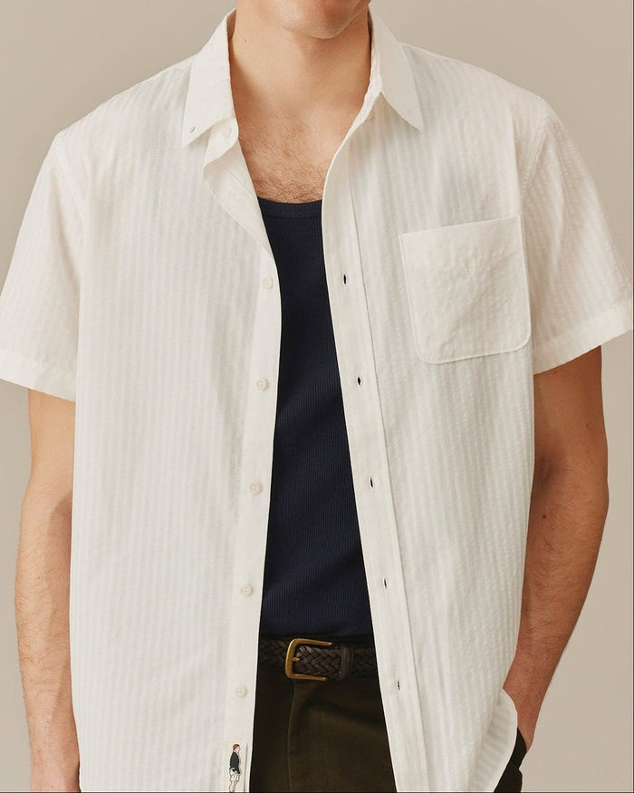 Men's Pastel Ribbon Stripe Shirt White