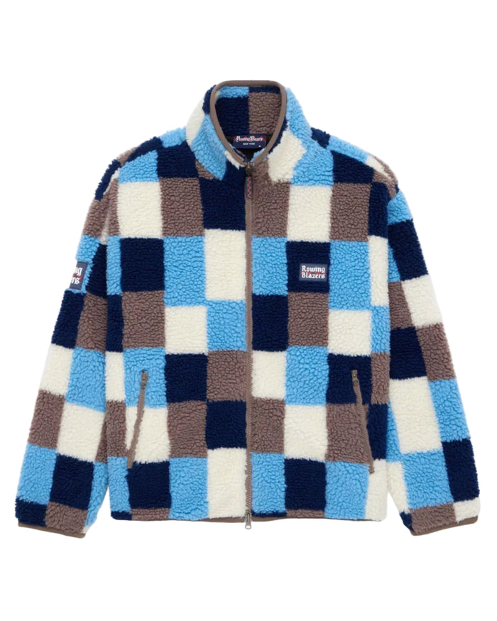Men's Patchwork Sherpa Jacket Blue Multi