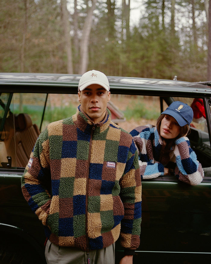 Men's Patchwork Sherpa Jacket Brown Multi