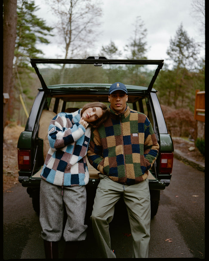 Men's Patchwork Sherpa Jacket Brown Multi
