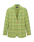 Men's Plain Weave Blazer Yellow Plaid