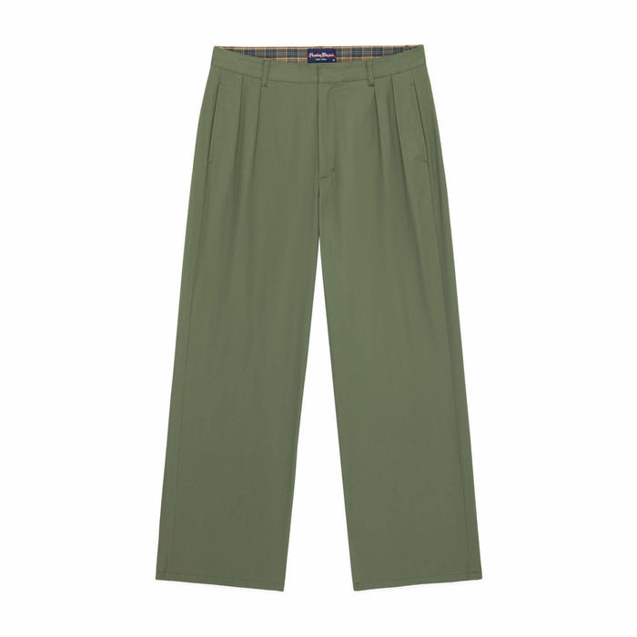 Men's Pleated Cotton Twill Pant Dark Olive