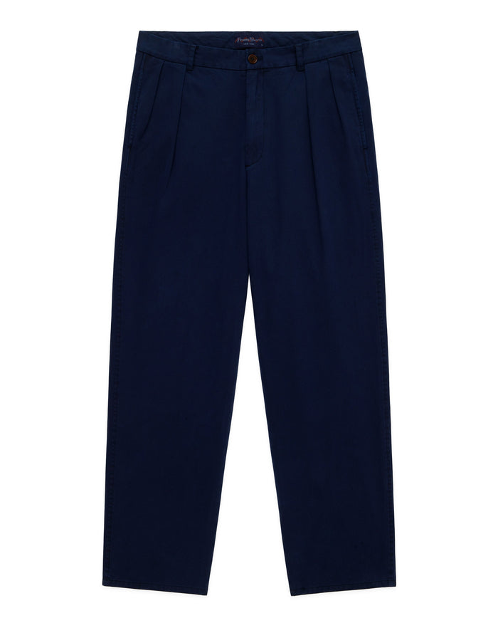 Men's Pleated Relaxed Trouser Navy '32 Inseam