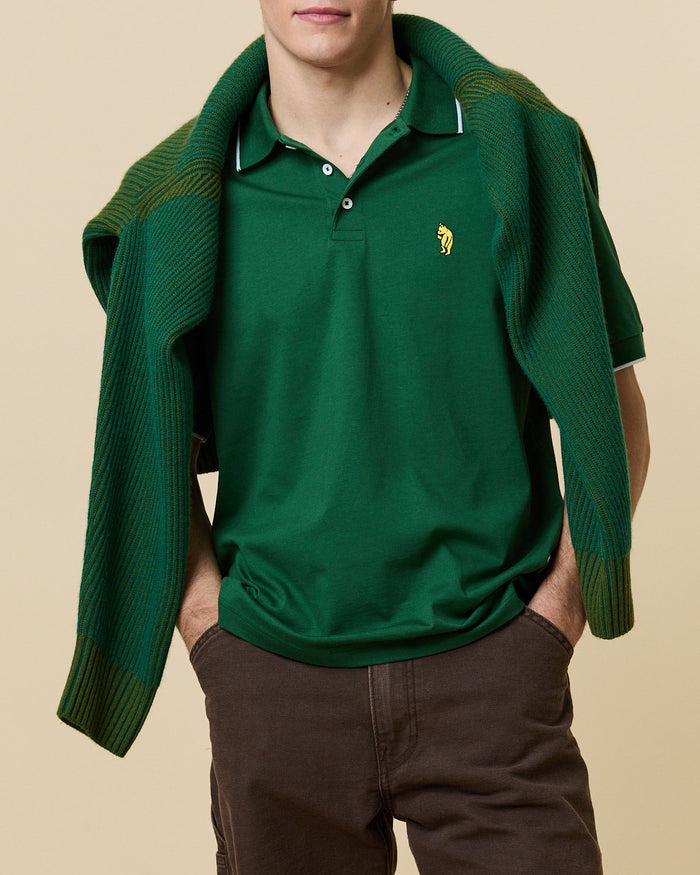 Men's Pooh Double Polo Green