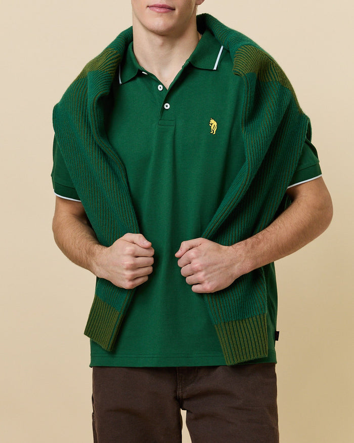 Men's Pooh Double Polo Green
