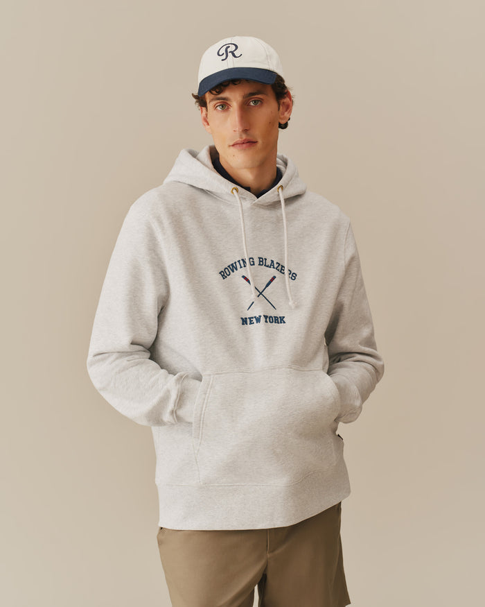 Men's Fleece Rowing Oars Hoodie Heather Gray Heather Gray / XS