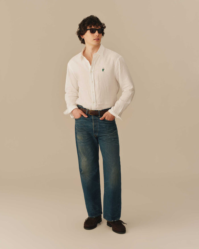 Men’s Relaxed Linen Babar Shirt Cream
