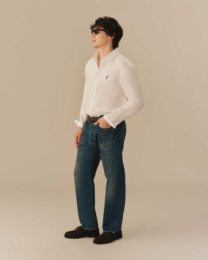 Men’s Relaxed Linen Babar Shirt Cream