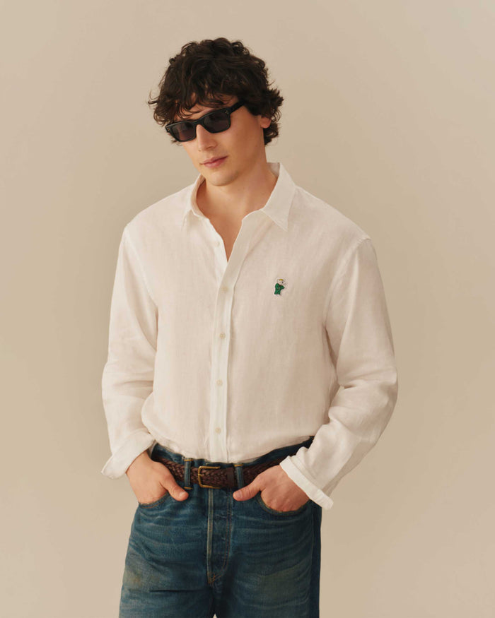 Men’s Relaxed Linen Babar Shirt Cream