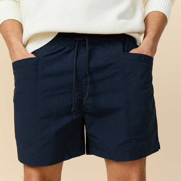 Men's Rip Stop Nylon Draw Shorts Classic Navy