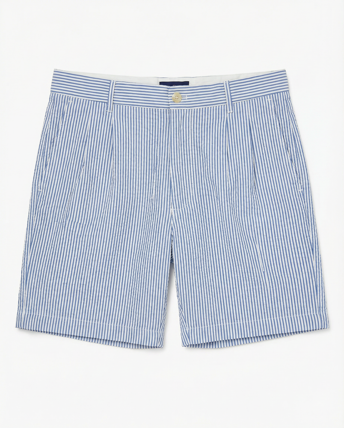 Men's Seersucker Stripe Short Blue