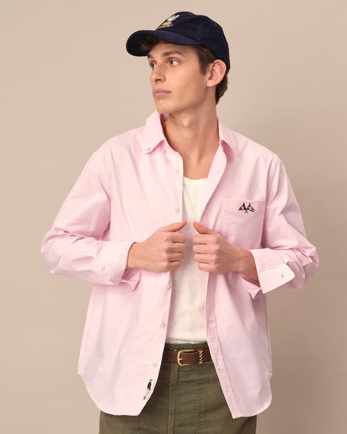 Men's Solid Oxford Shirt Pink