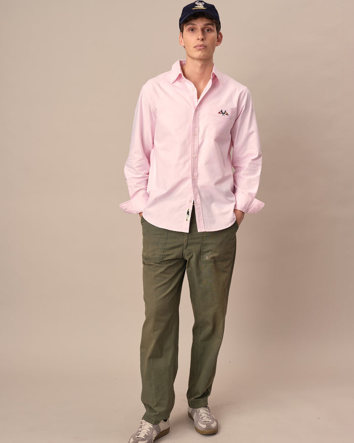 Men's Solid Oxford Shirt Pink