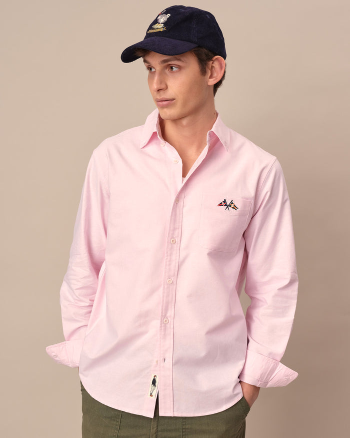 Men's Solid Oxford Shirt Pink