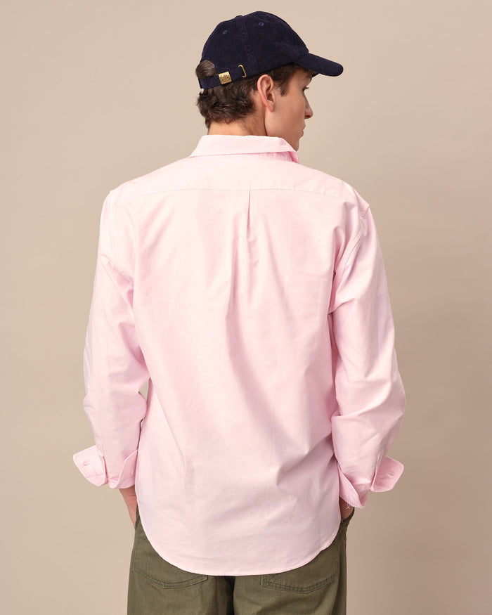 Men's Solid Oxford Shirt Pink