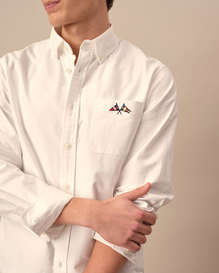 Men's Solid Oxford Shirt White