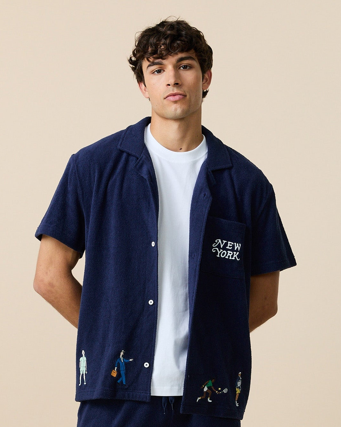 Men's Terry Safari Shirt Evening Blue