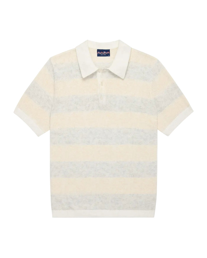 Men's Tonal Striped Polo White