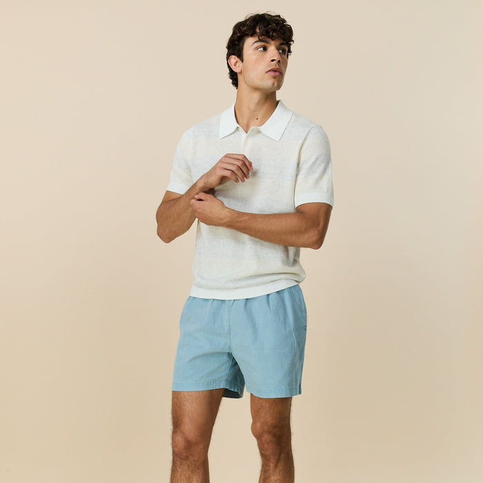 Men's Tonal Striped Polo White