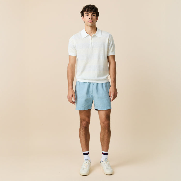 Men's Tonal Striped Polo White