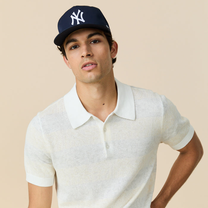 Men's Tonal Striped Polo White