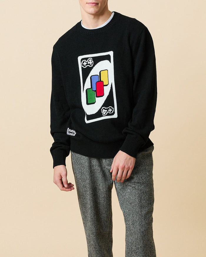 Men's UNO™ Draw Four Cotton Sweater Black