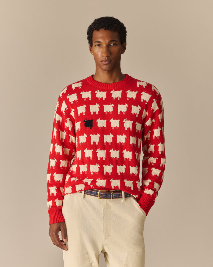 Men's Warm & Wonderful "Diana Edition" Cotton Sheep Sweater Diana Red / XL
