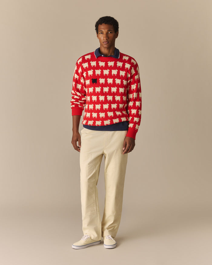Men's Warm & Wonderful "Diana Edition" Cotton Sheep Sweater Diana Red / XL