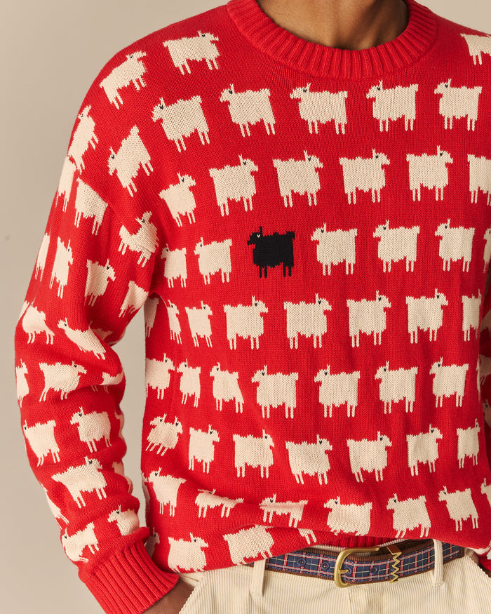 Men's Warm & Wonderful "Diana Edition" Cotton Sheep Sweater Diana Red / XL