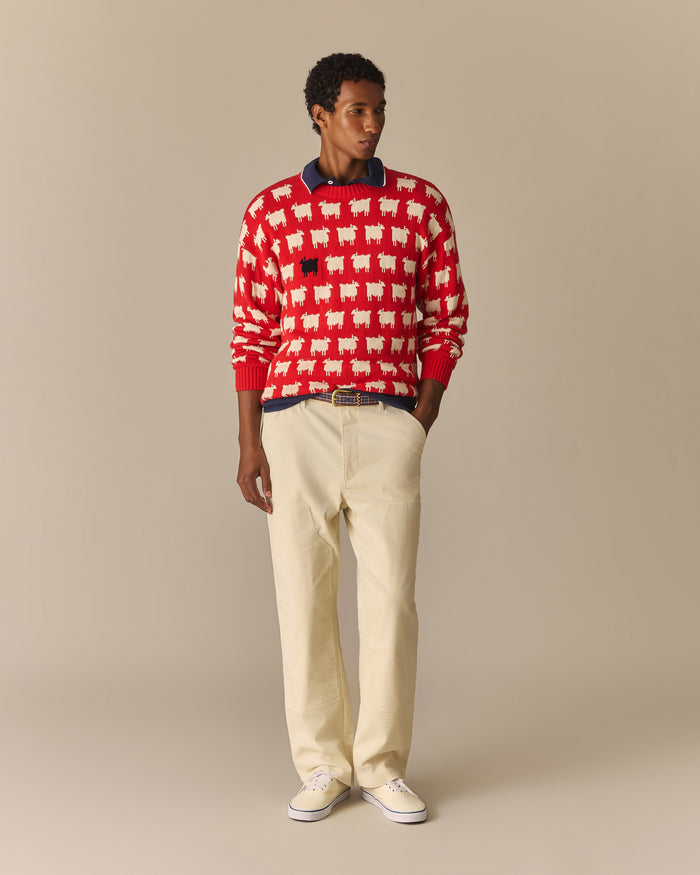 Men's Warm & Wonderful "Diana Edition" Cotton Sheep Sweater Diana Red / XL
