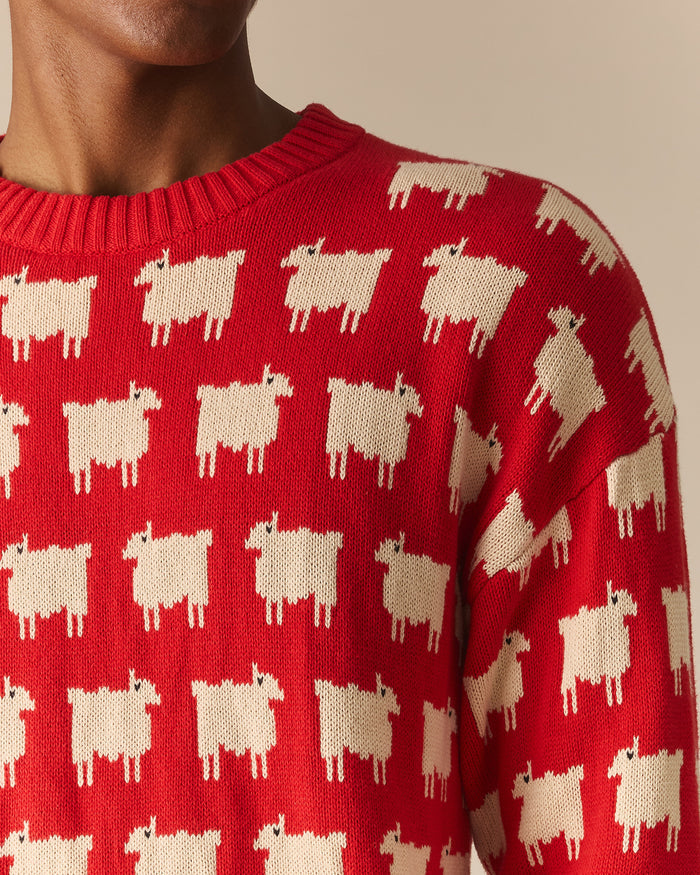 Men's Warm & Wonderful "Diana Edition" Cotton Sheep Sweater Diana Red / XL