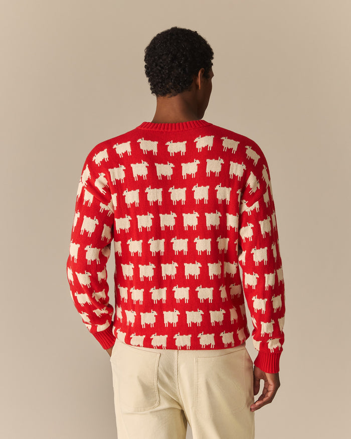 Men's Warm & Wonderful "Diana Edition" Cotton Sheep Sweater Diana Red / XL