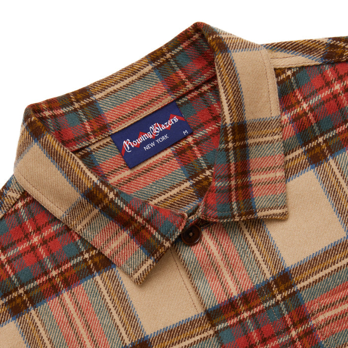 Men's Wool Stewart Tartan Chore Jacket Neutral Plaid